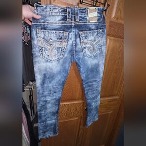 ROCK REVIVAL Embellished Blue Wash Women’s Jeans